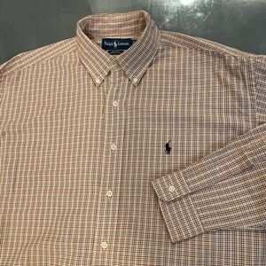 Ralph Lauren Blake Men's Long Sleeve Plaid Button Down Shirt Size L Cotton Fall